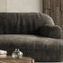 Mason Charcoal Black Suede Fabric 3 Seater Sofa 2 Piece Couch